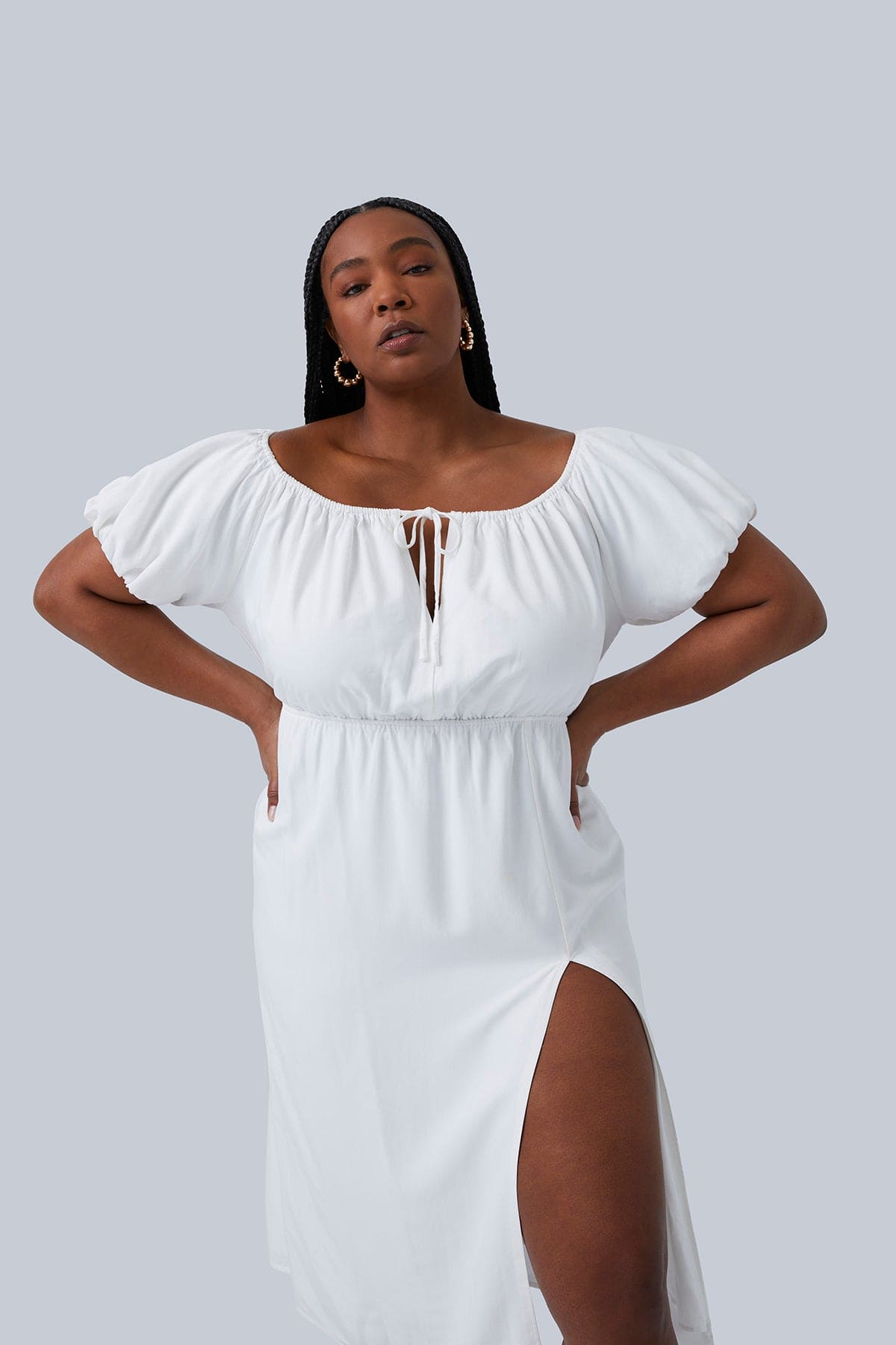 Gia Midi Dress White - Gia IRL Plus ...